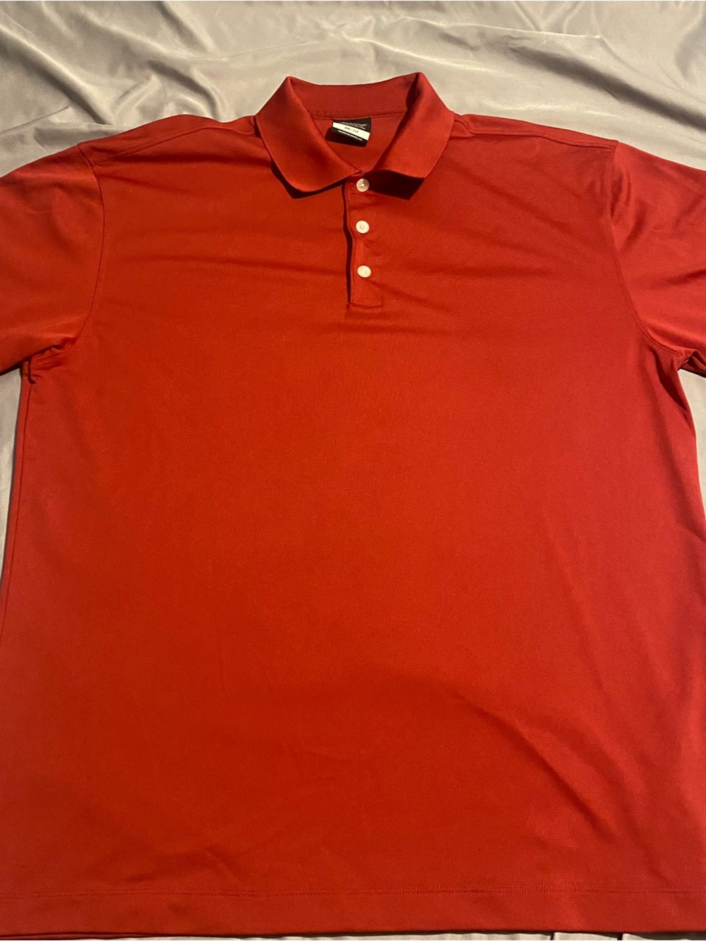 Nike Golf Dri Fit Polo Shirt Mens Large Red Short Sleeve Swoosh Performance L